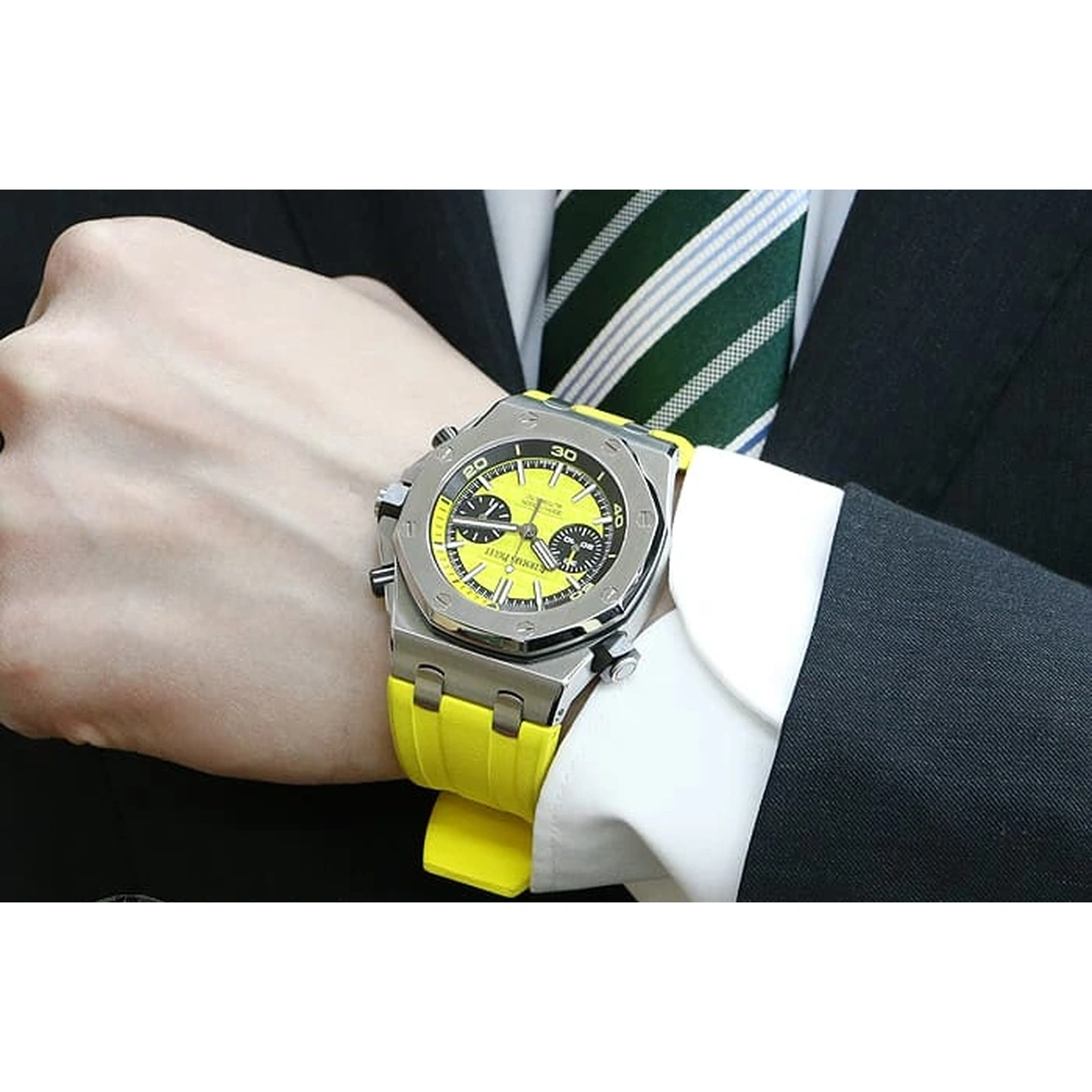 Audemars Piguet Watch For Men - Royal Oak Offshore Diver, Steel, Yellow Dial