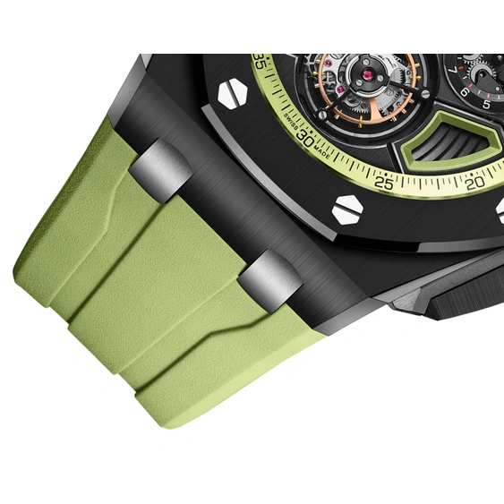 Audemars Piguet Watch For Men - Royal Oak Offshore Selfwinding Flying Tourbillon Chronograph, Black Ceramic, Black-Green Dial