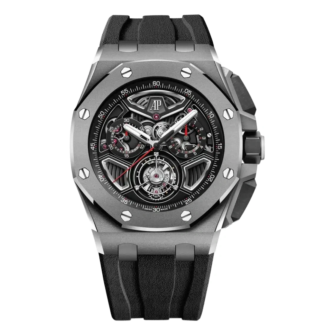 Audemars Piguet Watch For Men - Royal Oak Offshore Selfwinding Flying Tourbillon Chronograph, Titanium, Green Dial