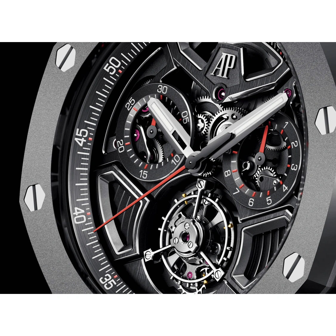 Audemars Piguet Watch For Men - Royal Oak Offshore Selfwinding Flying Tourbillon Chronograph, Titanium, Green Dial