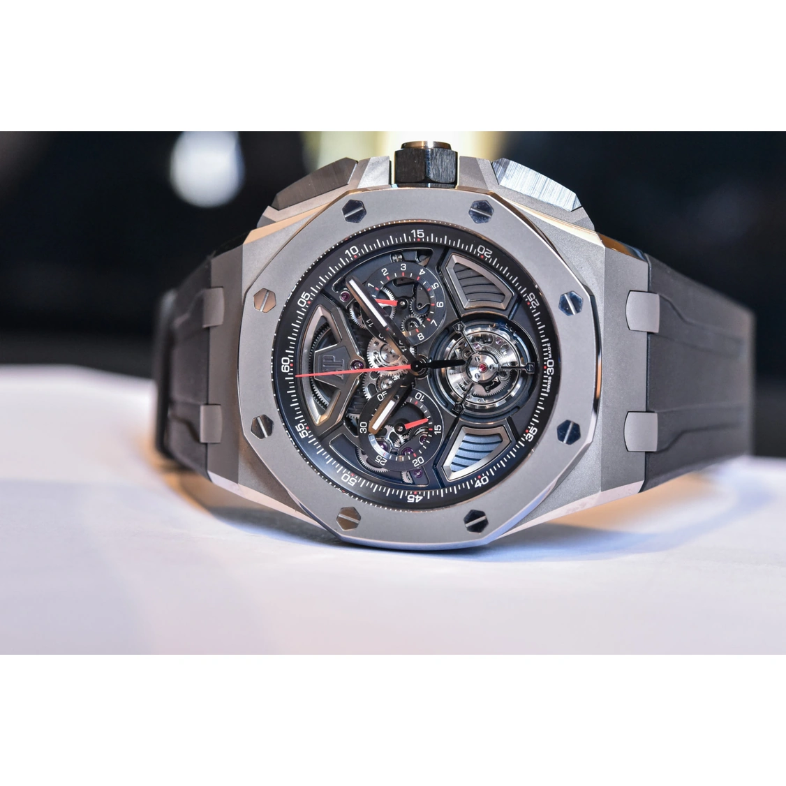Audemars Piguet Watch For Men - Royal Oak Offshore Selfwinding Flying Tourbillon Chronograph, Titanium, Green Dial