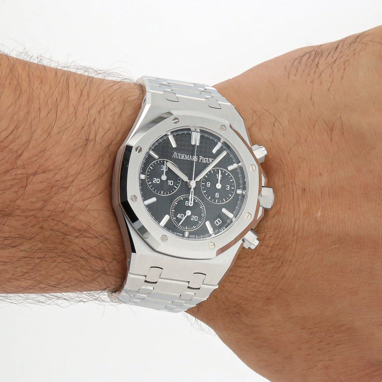 Audemars Piguet Watch For Men - Royal Oak Selfwinding Chronograph “50th Anniversary”, Steel, Black Dial