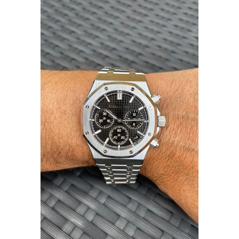 Audemars Piguet Watch For Men - Royal Oak Selfwinding Chronograph “50th Anniversary”, Steel, Black Dial