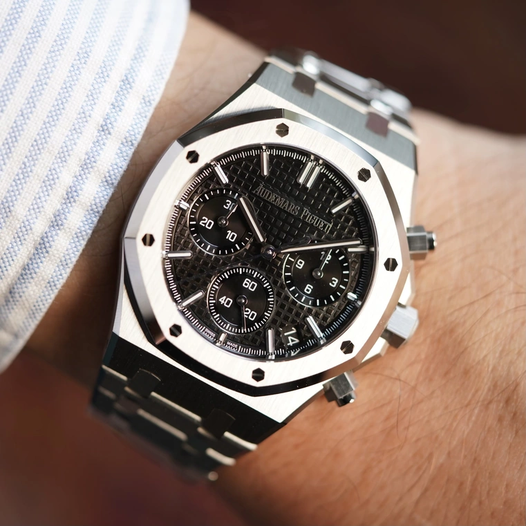 Audemars Piguet Watch For Men - Royal Oak Selfwinding Chronograph “50th Anniversary”, Steel, Black Dial