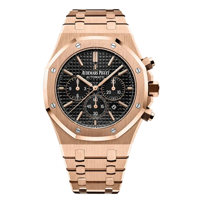 Audemars Piguet Watch For Men - Royal Oak Selfwinding Chronograph, Rose Gold, Black Dial