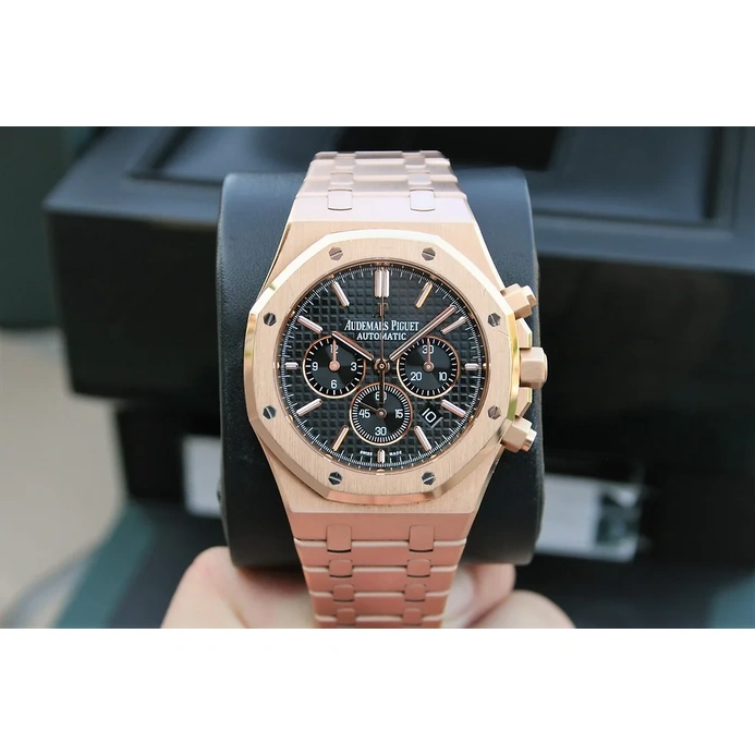 Audemars Piguet Watch For Men - Royal Oak Selfwinding Chronograph, Rose Gold, Black Dial