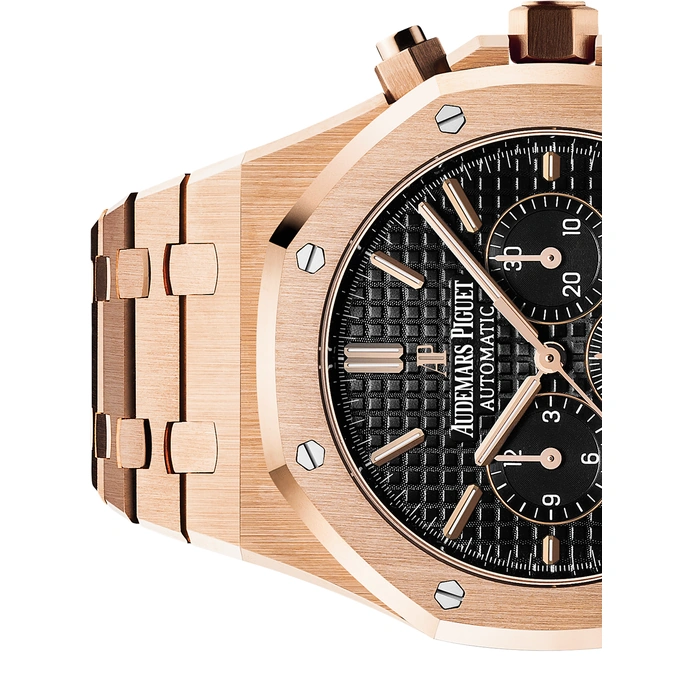 Audemars Piguet Watch For Men - Royal Oak Selfwinding Chronograph, Rose Gold, Black Dial