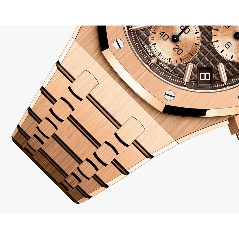 Audemars Piguet Watch For Men - Royal Oak Selfwinding Chronograph, Rose Gold, Brown Dial