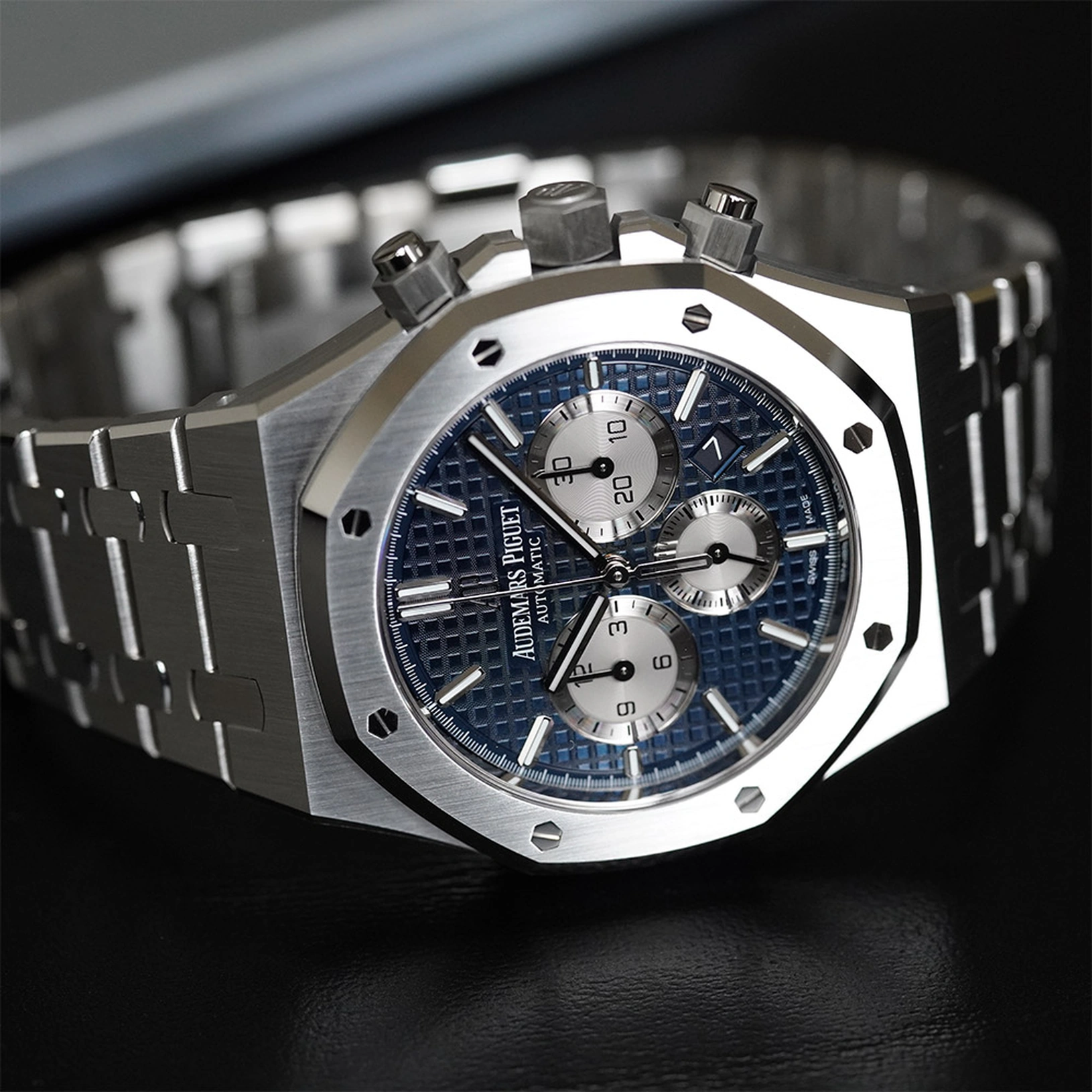 Audemars Piguet Watch For Men - Royal Oak Selfwinding Chronograph, Steel, Blue Dial