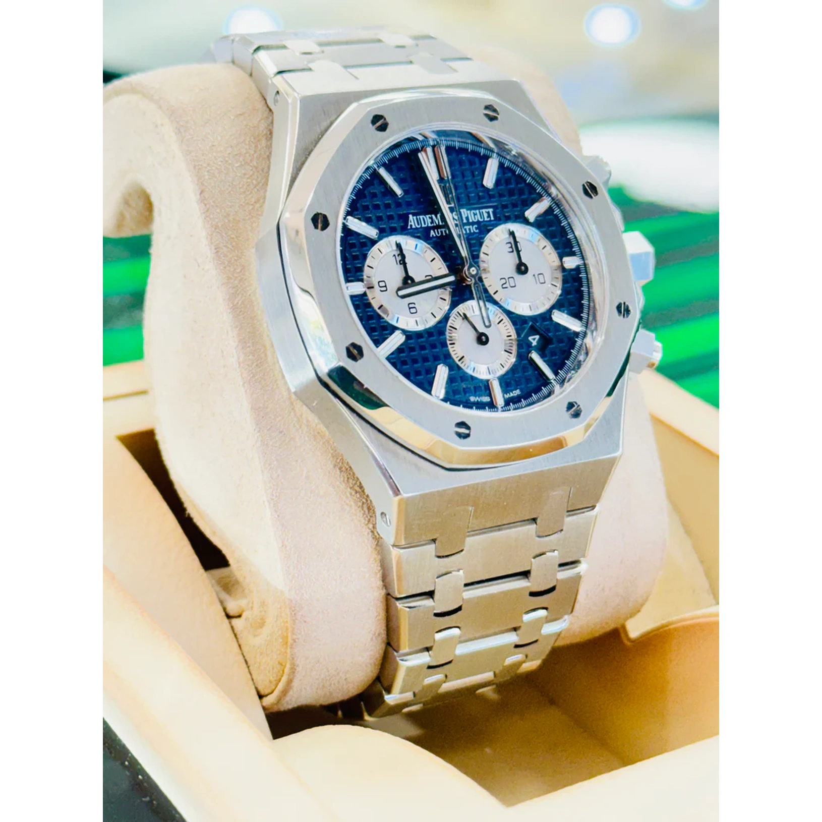 Audemars Piguet Watch For Men - Royal Oak Selfwinding Chronograph, Steel, Blue Dial