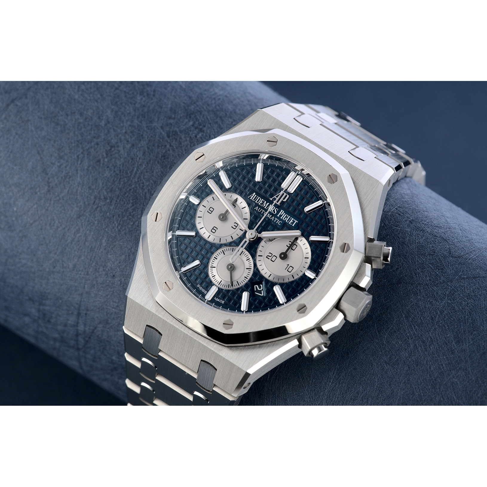 Audemars Piguet Watch For Men - Royal Oak Selfwinding Chronograph, Steel, Blue Dial