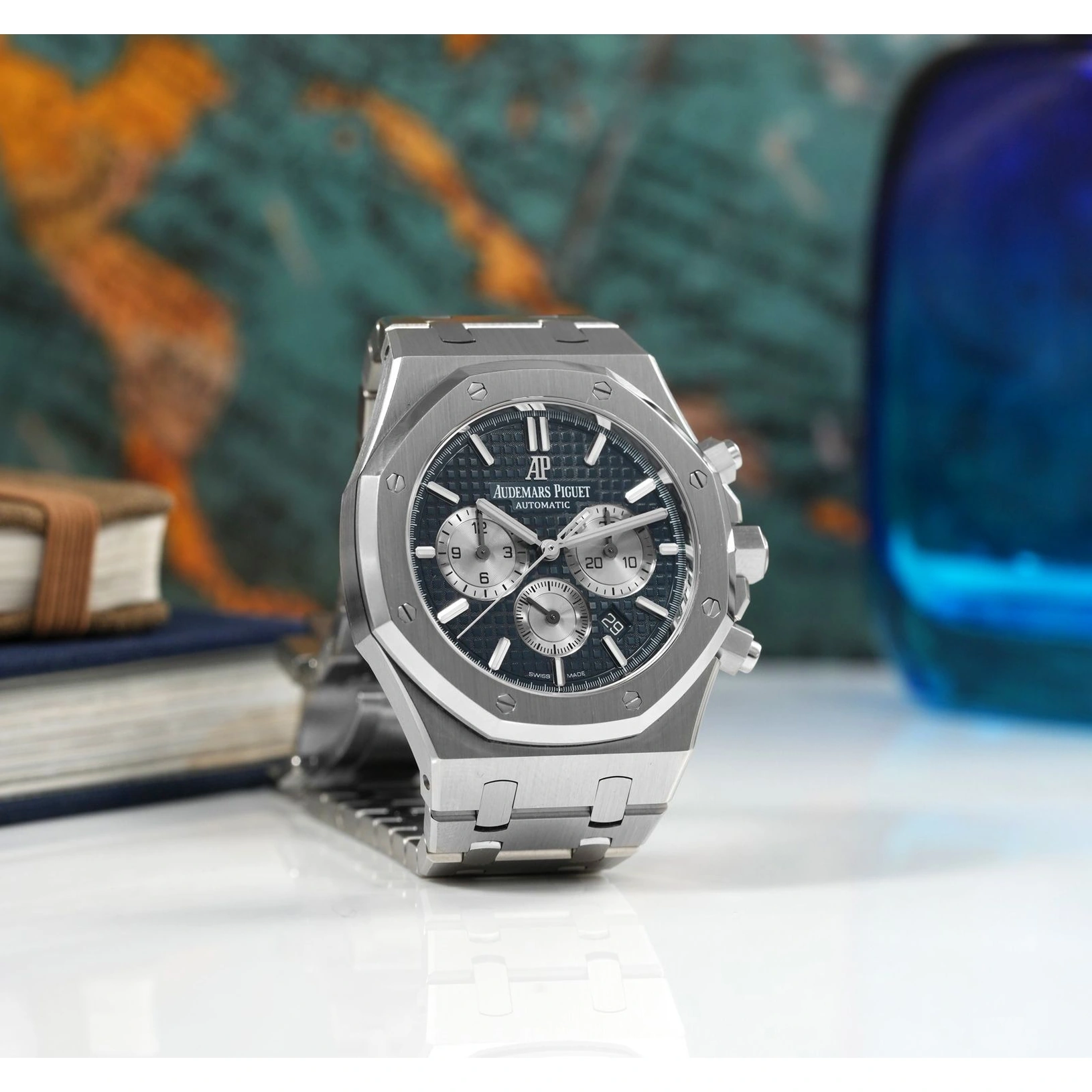 Audemars Piguet Watch For Men - Royal Oak Selfwinding Chronograph, Steel, Blue Dial