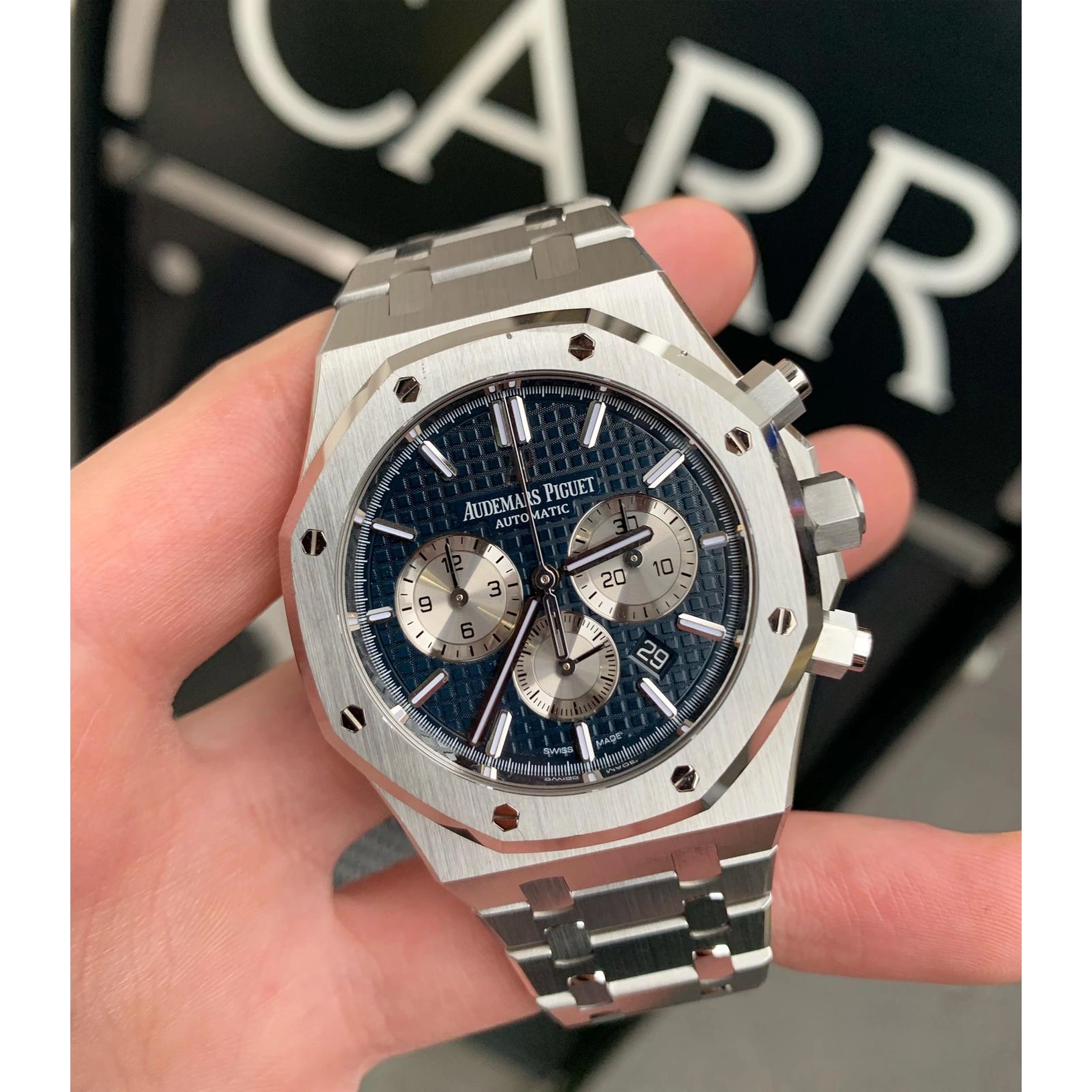 Audemars Piguet Watch For Men - Royal Oak Selfwinding Chronograph, Steel, Blue Dial