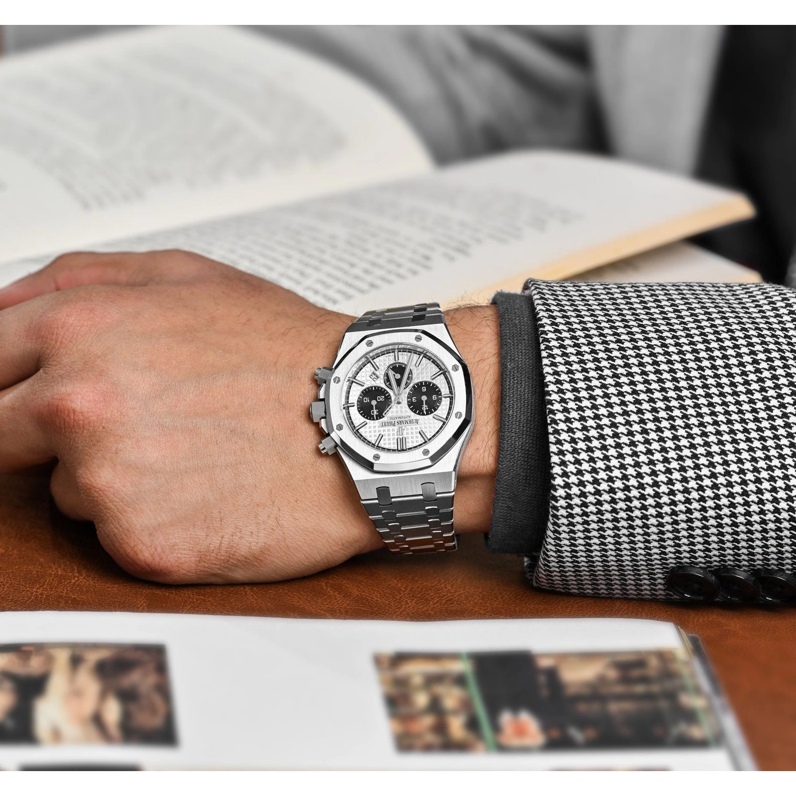 Audemars Piguet Watch For Men - Royal Oak Selfwinding Chronograph, Steel, Silver-Black Two-Tone Dial