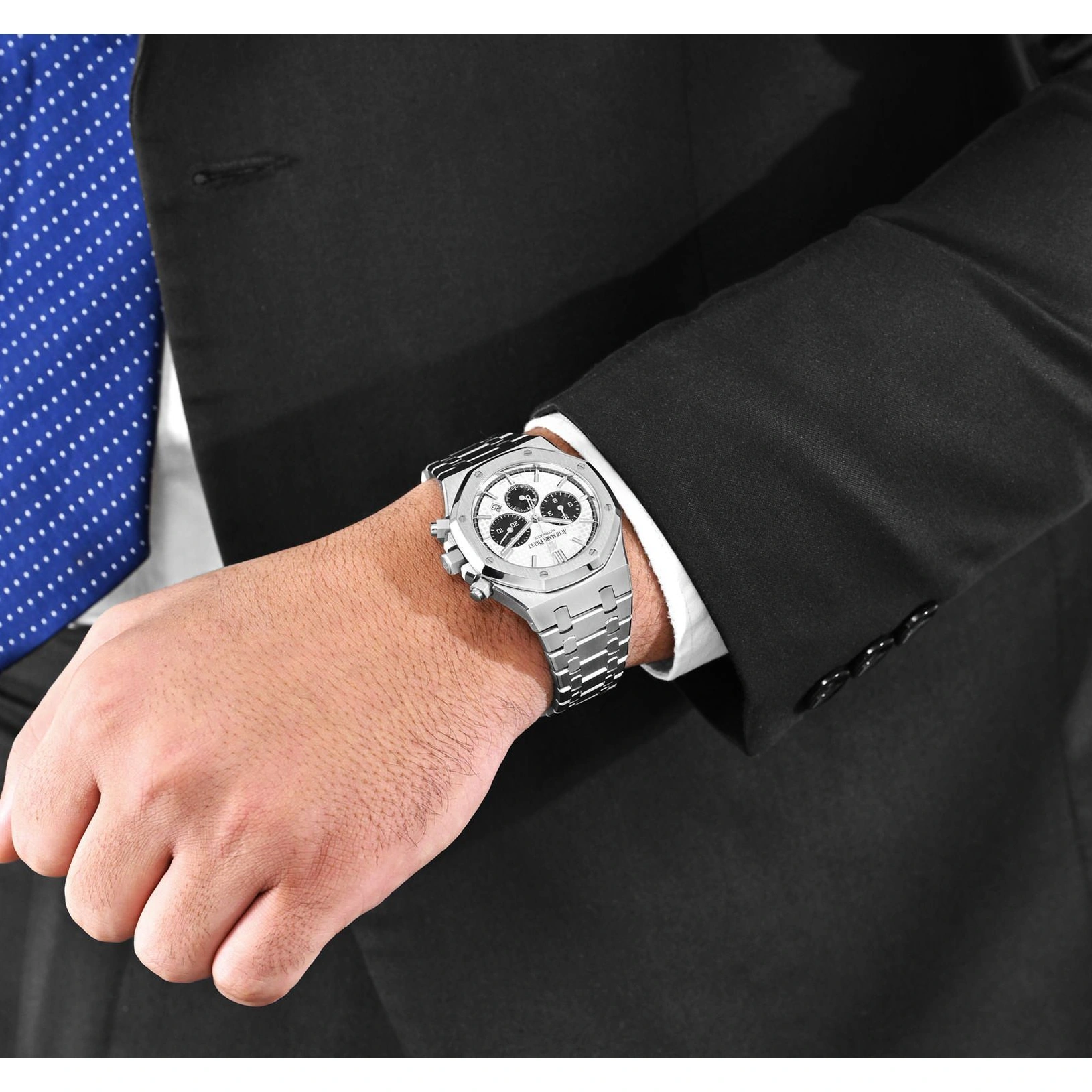 Audemars Piguet Watch For Men - Royal Oak Selfwinding Chronograph, Steel, Silver-Black Two-Tone Dial