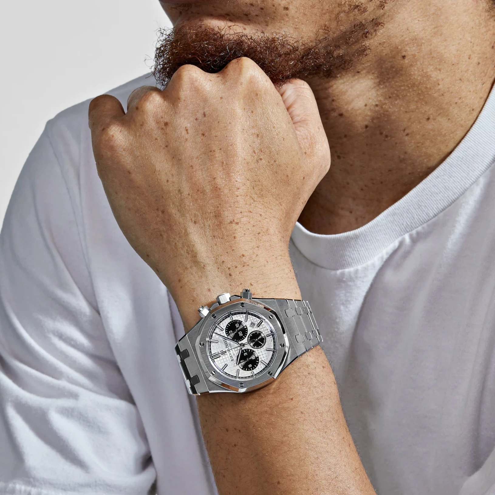 Audemars Piguet Watch For Men - Royal Oak Selfwinding Chronograph, Steel, Silver-Black Two-Tone Dial