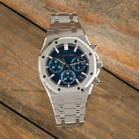 Audemars Piguet Watch For Men - Royal Oak Selfwinding Chronograph, Steel, “Bleu Nuit, Nuage 50” Dial