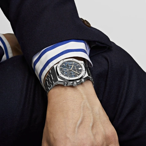 Audemars Piguet Watch For Men - Royal Oak Selfwinding Chronograph, Steel, “Bleu Nuit, Nuage 50” Dial