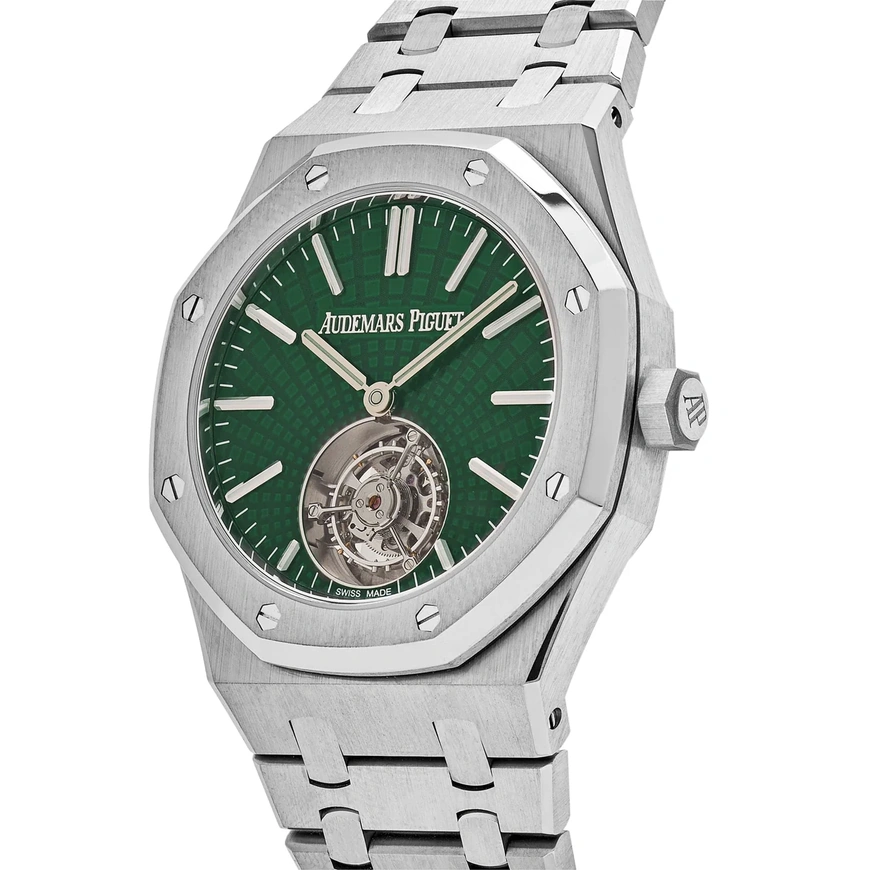 Audemars Piguet Watch For Men - Royal Oak Selfwinding Flying Tourbillon, Titanium, Green Dial