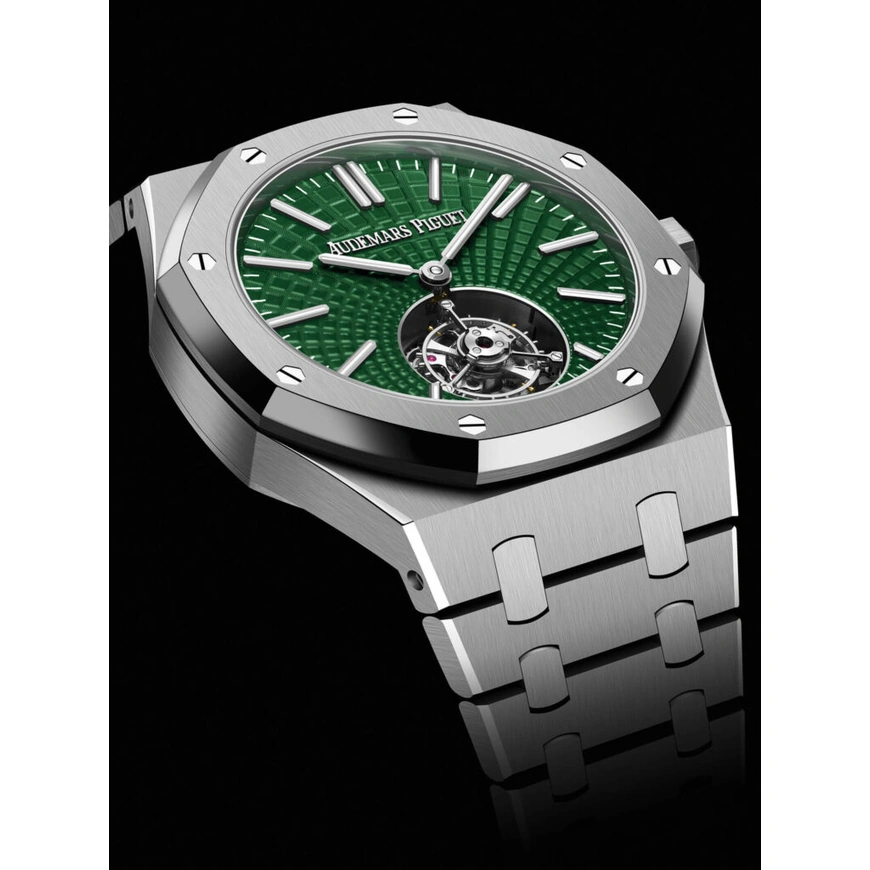 Audemars Piguet Watch For Men - Royal Oak Selfwinding Flying Tourbillon, Titanium, Green Dial