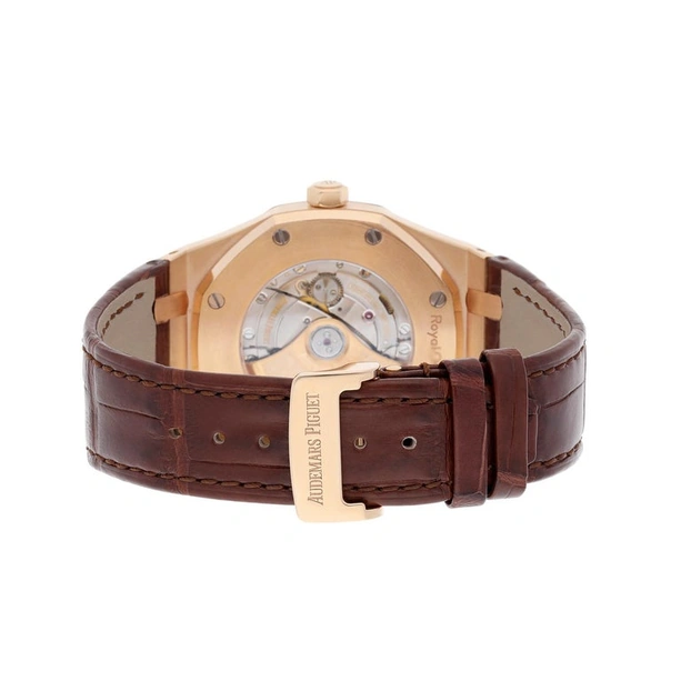 Audemars Piguet Watch For Men - Royal Oak Selfwinding, 41 mm, Rose Gold, Black Dial on Alligator Strap