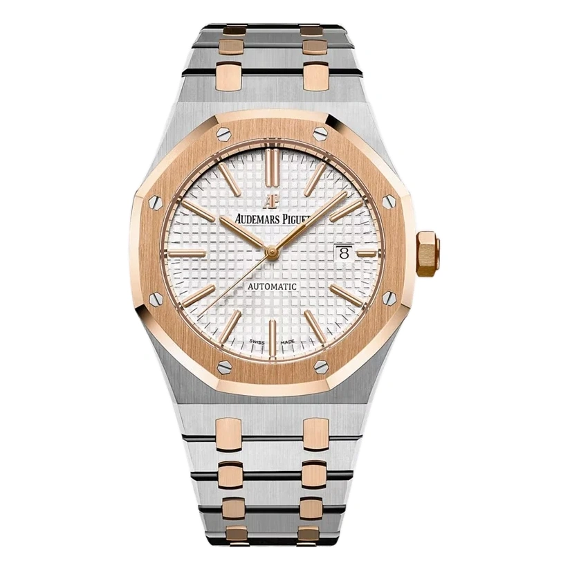 Audemars Piguet Watch For Men - Royal Oak Selfwinding, 41 mm, Steel-Rose Gold, Silver Dial