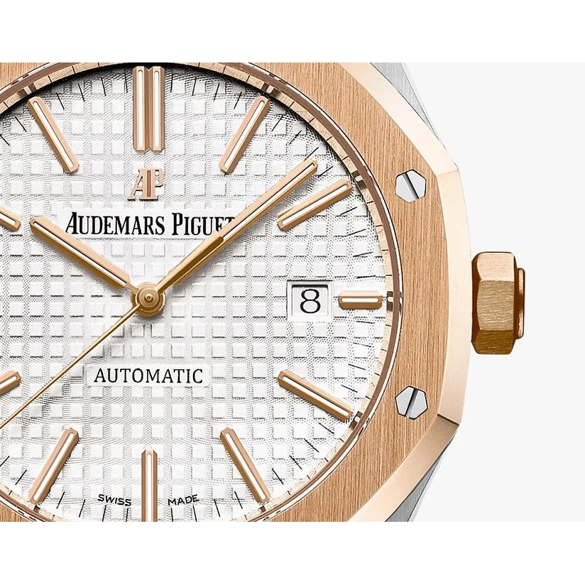 Audemars Piguet Watch For Men - Royal Oak Selfwinding, 41 mm, Steel-Rose Gold, Silver Dial