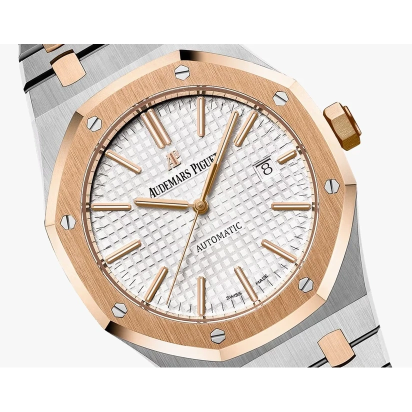 Audemars Piguet Watch For Men - Royal Oak Selfwinding, 41 mm, Steel-Rose Gold, Silver Dial