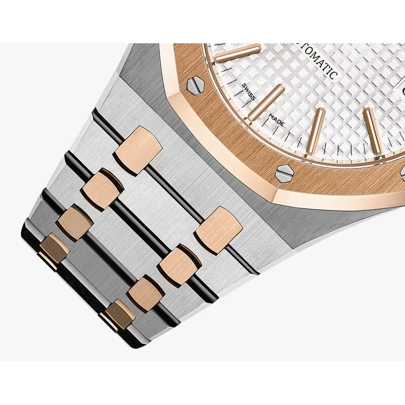Audemars Piguet Watch For Men - Royal Oak Selfwinding, 41 mm, Steel-Rose Gold, Silver Dial