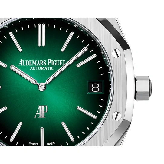 Audemars Piguet Watch For Men - Royal Oak “Jumbo” Extra-Thin “50th Anniversary”, Platinum, Smoked Green Dial