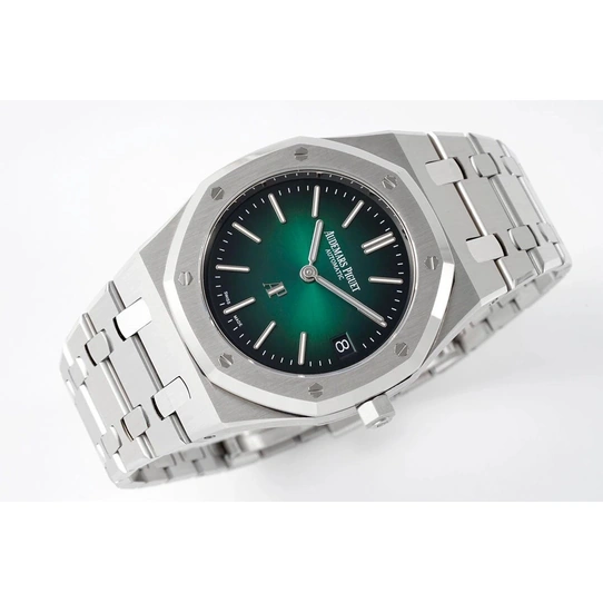 Audemars Piguet Watch For Men - Royal Oak “Jumbo” Extra-Thin “50th Anniversary”, Platinum, Smoked Green Dial