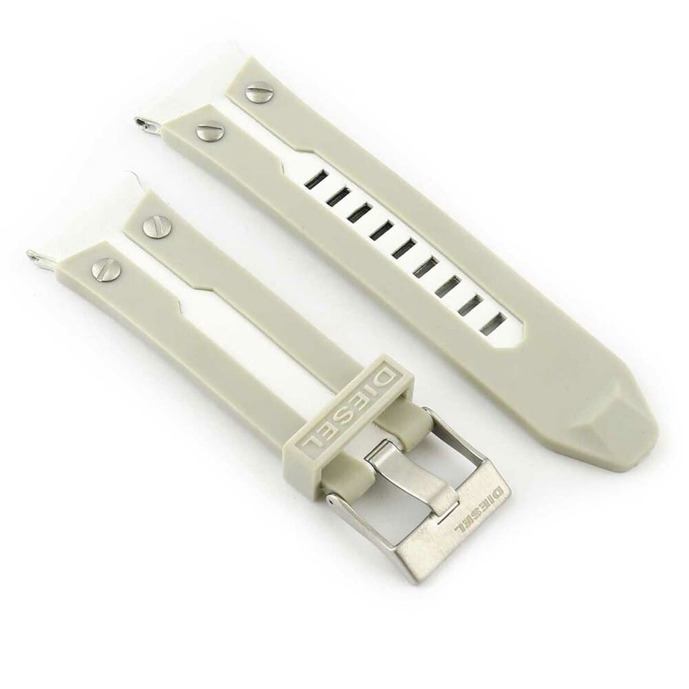 Diesel White Rubber Belt