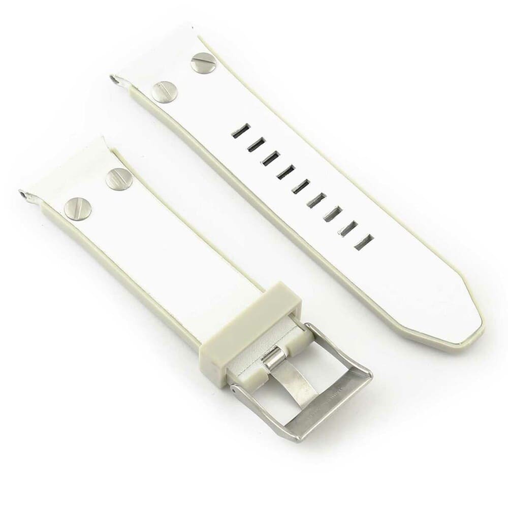 Diesel White Rubber Belt