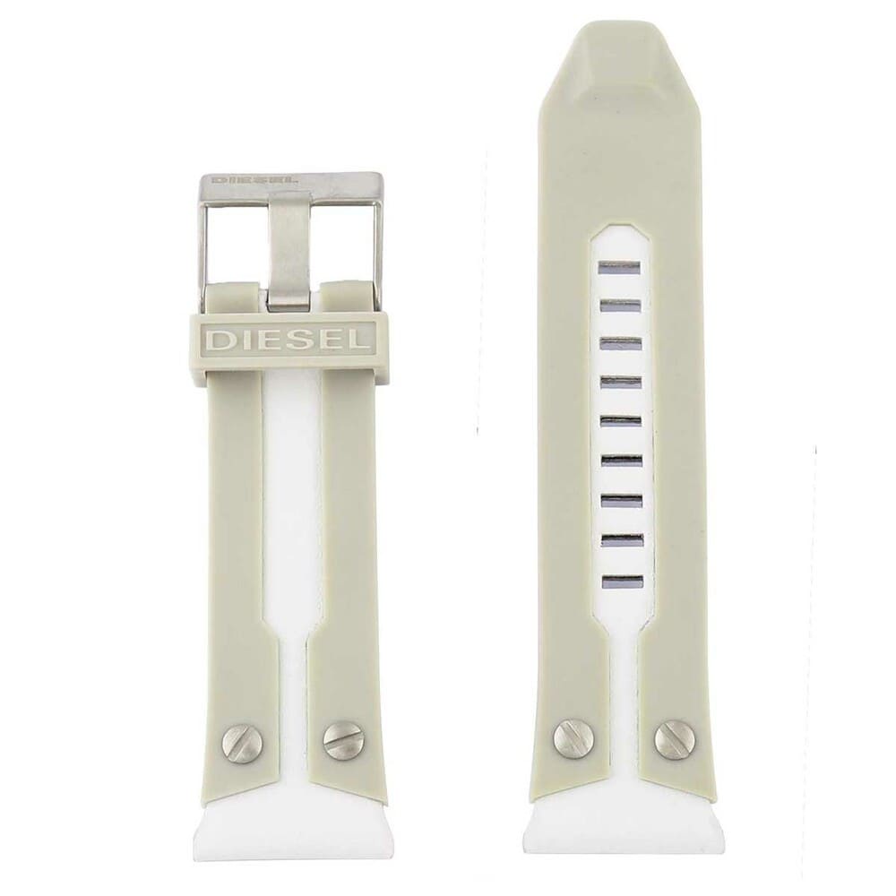Diesel White Rubber Belt