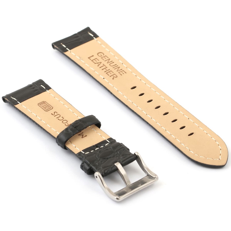 Mini Focus Black Leather Strap