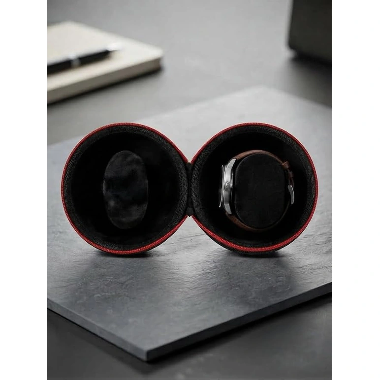 1-Slot Round Travel Watch Case