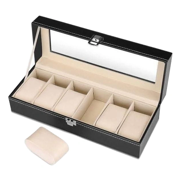 6-Slots Black Watch Hand Case