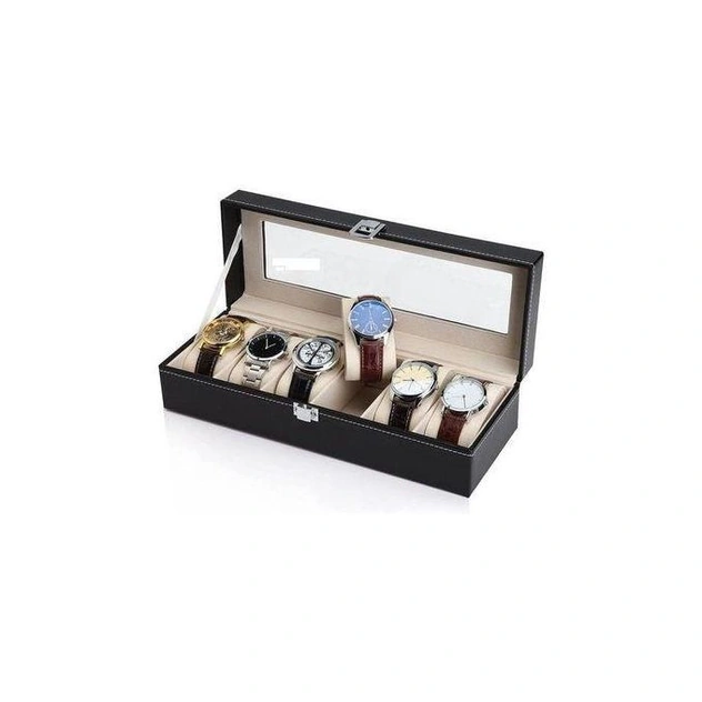 6-Slots Black Watch Hand Case
