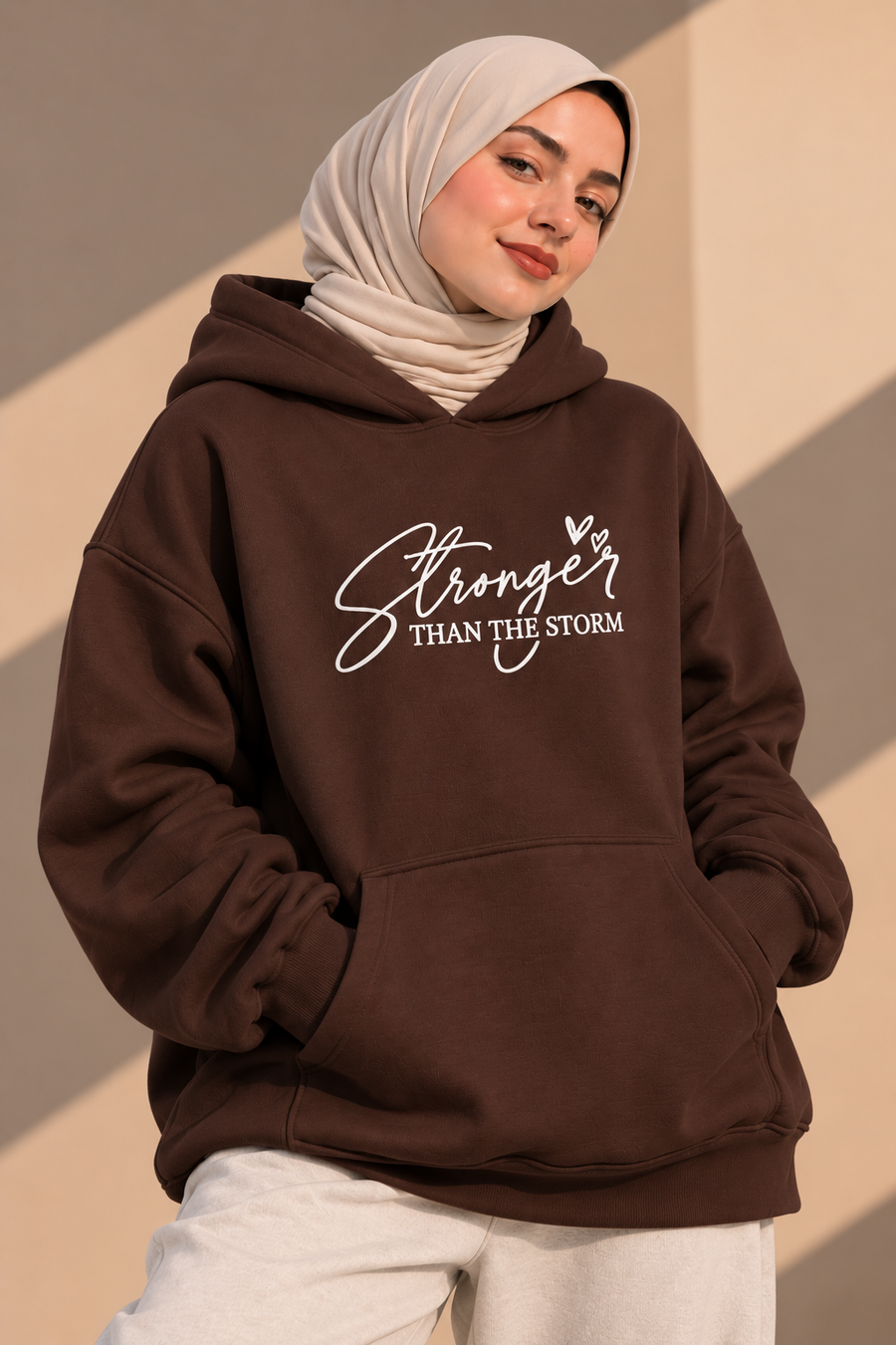 RISE Oversized Hoodie – Chocolate Brown