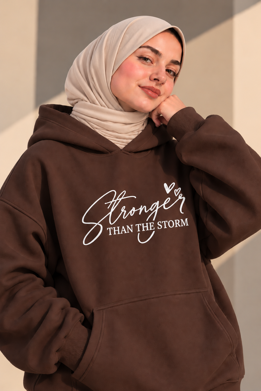 RISE Oversized Hoodie – Chocolate Brown