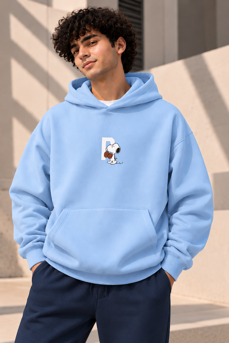 Peanuts Oversized Hoodie – Baby Blue