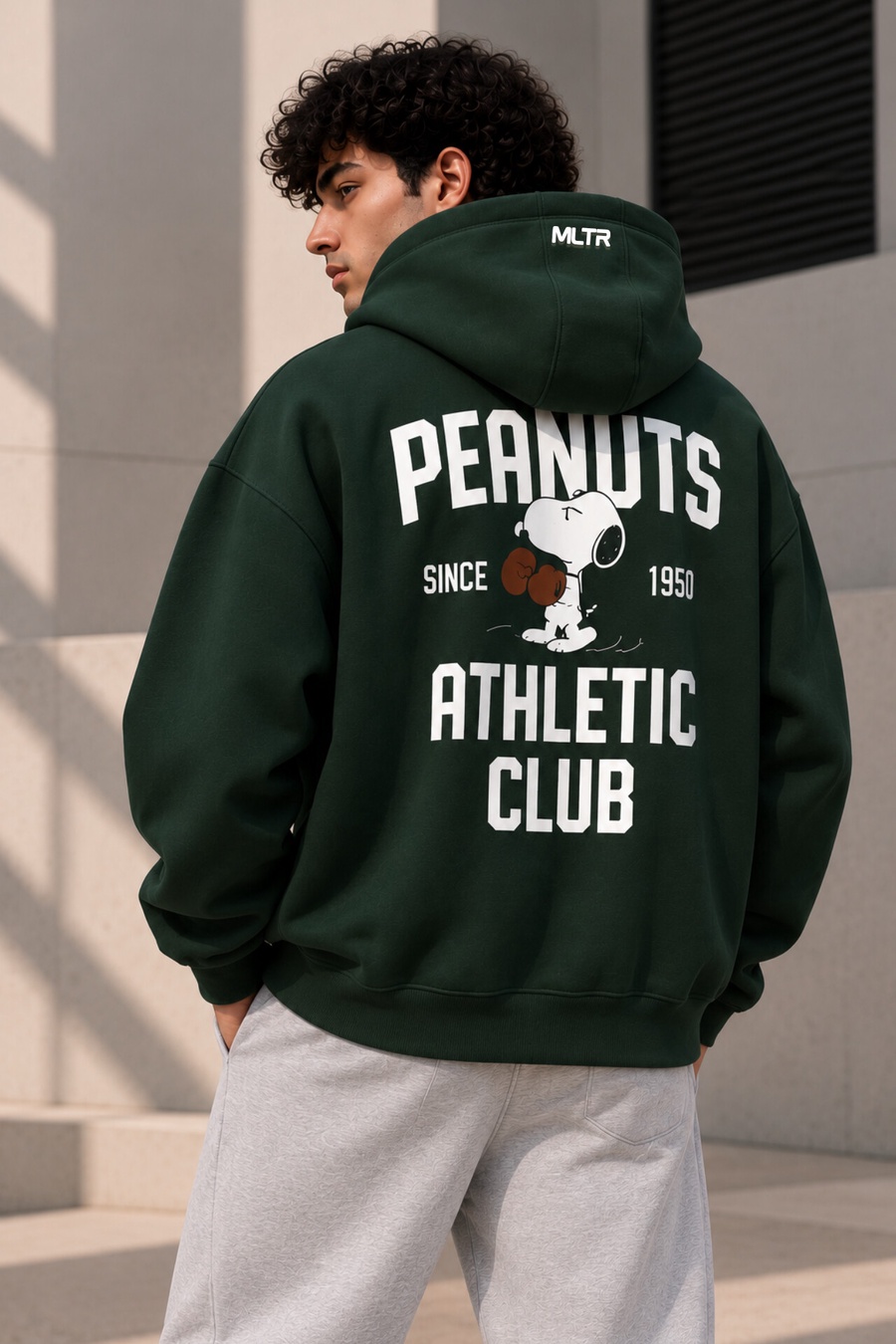 Peanuts Oversized Hoodie – Dark Green 
