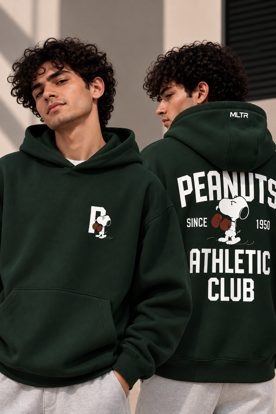Peanuts Oversized Hoodie – Dark Green 