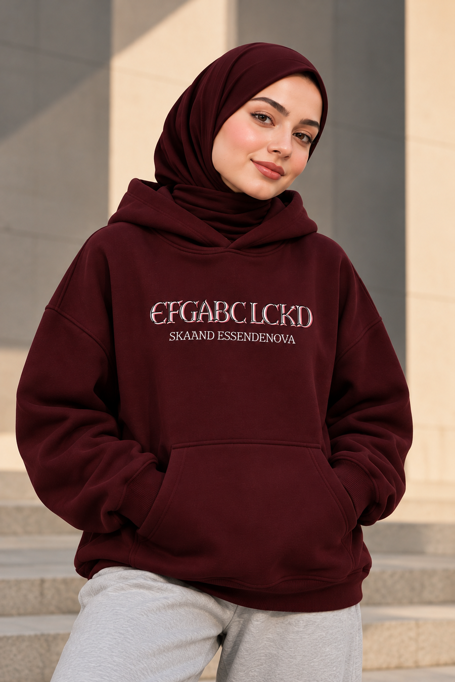 REBIRTH Oversized Hoodie – Burgundy