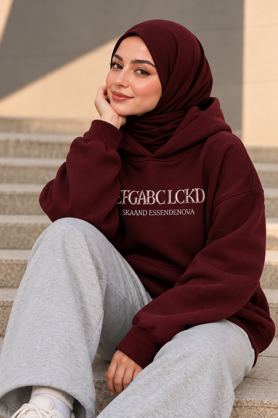 REBIRTH Oversized Hoodie – Burgundy