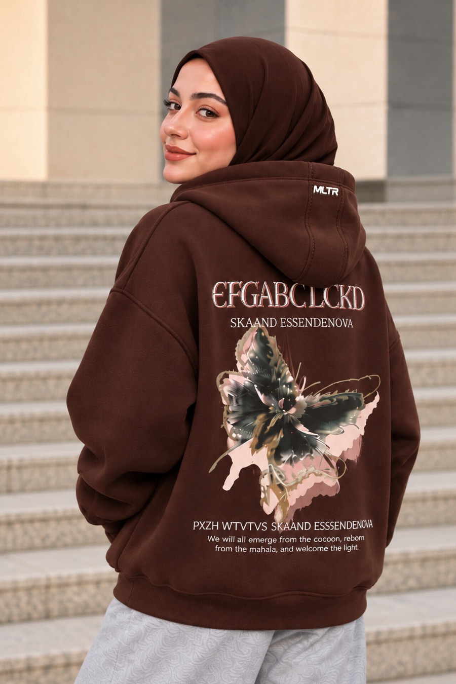 REBIRTH Oversized Hoodie – Chocolate Brown