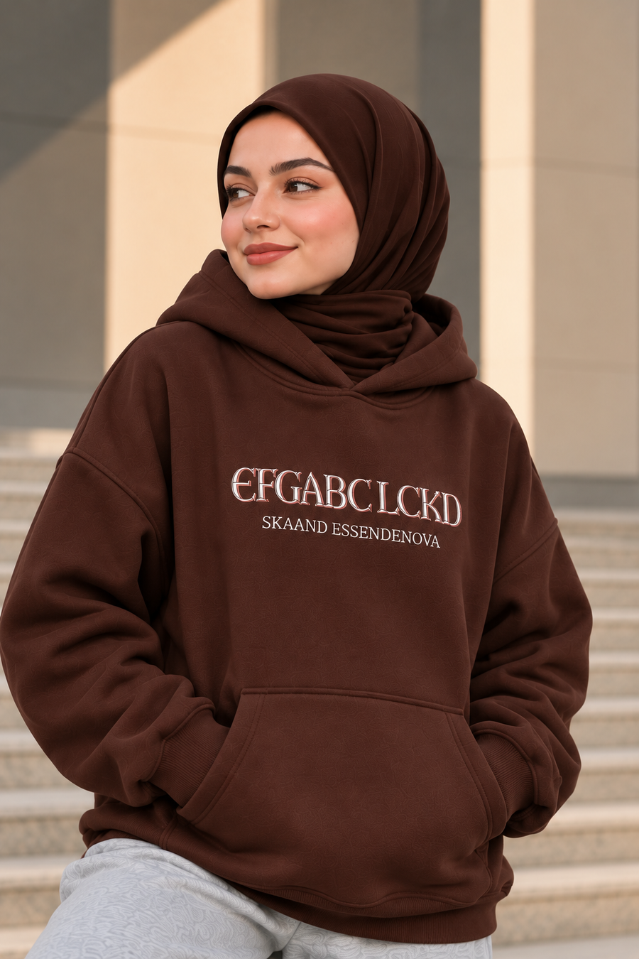 REBIRTH Oversized Hoodie – Chocolate Brown