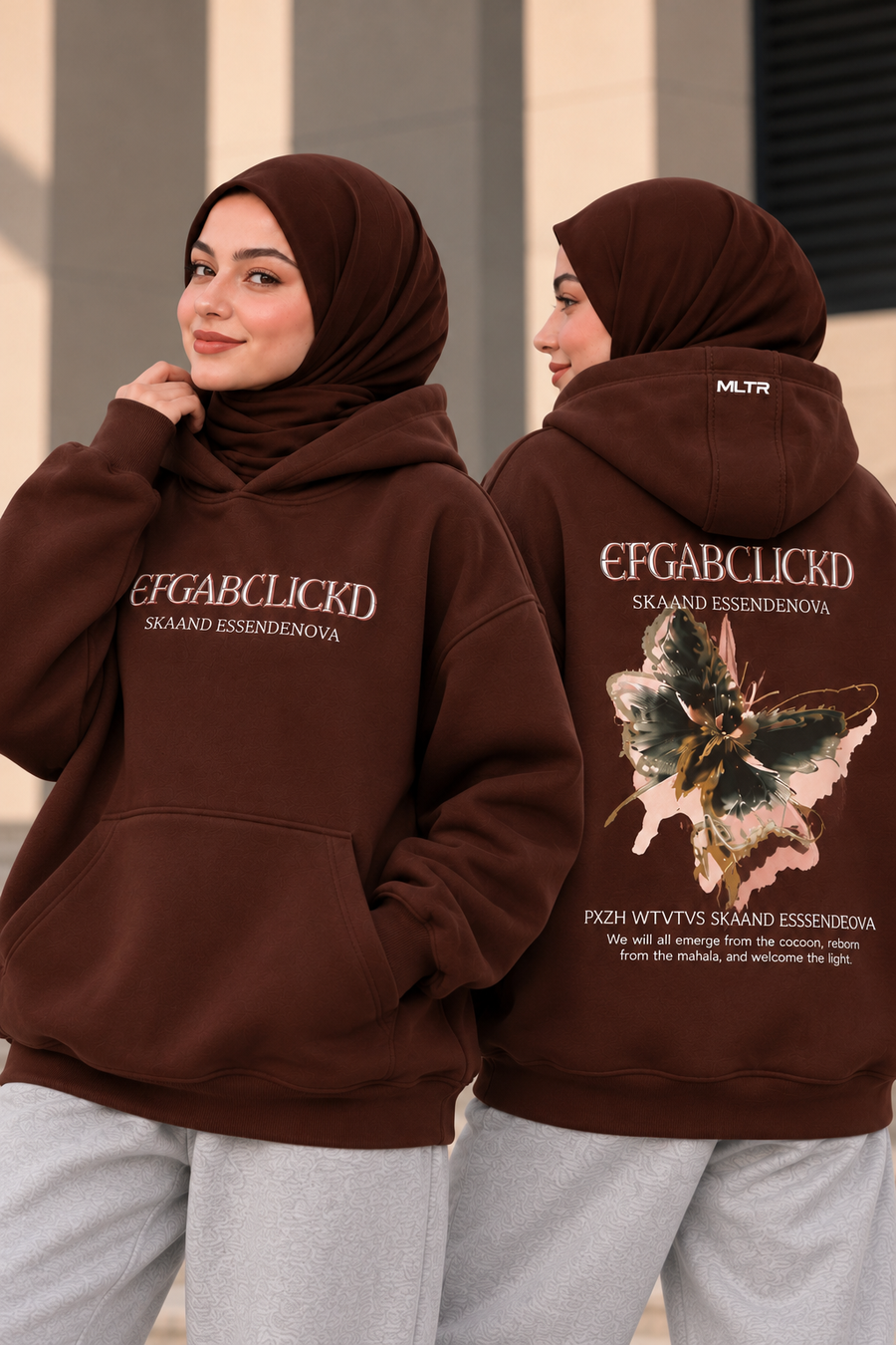REBIRTH Oversized Hoodie – Chocolate Brown