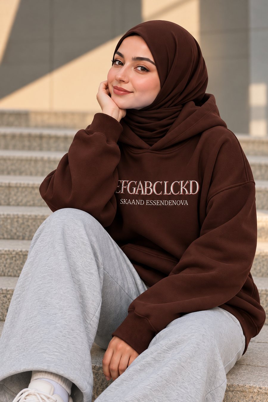 REBIRTH Oversized Hoodie – Chocolate Brown