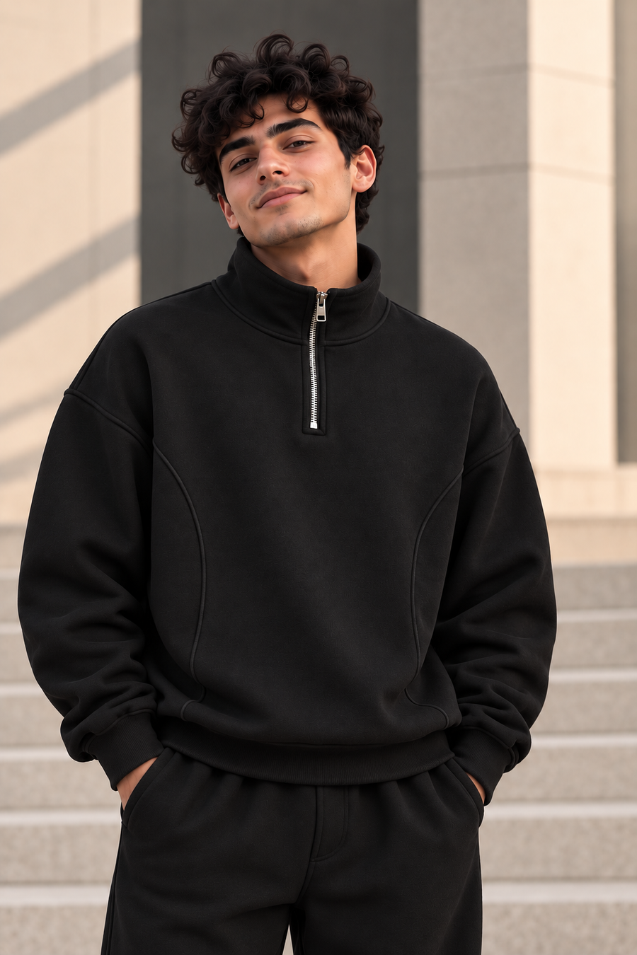 MLTR Half-Zip  Sweatshirt – Black